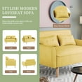 thumbnail image 4 of Vongrasig 47" Small Modern Loveseat Sofa, Mid Century Linen Fabric 2-Seat Sofa Couch Tufted Love Seat with Back Cushions and Tapered Legs for Living Room, Bedroom and Small Space (Yellow), 4 of 8