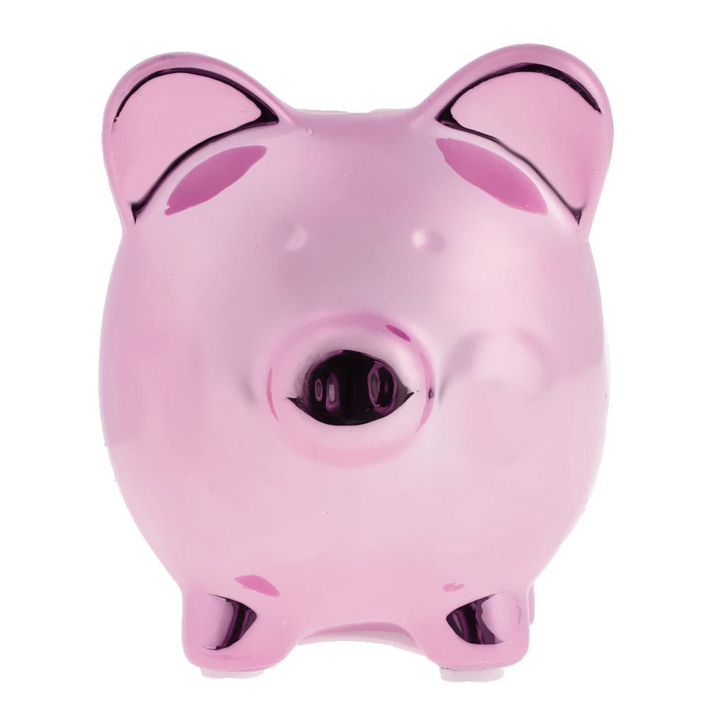 Cute Piggy Bank Money Box Cash Kids Fun Toy Gift Ceramic Nursery Decor Gold 