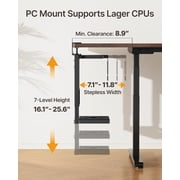monTEK Adjustable Under Desk PC Mount, Clamp-On CPU Holder with Protective Pads, Fits Most PC Towers, Space-Saving Design, Black