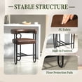 thumbnail image 5 of Holaki PU Leather Bar Stools Set of 2, Modern Upholstered Bar Chair with Back, Black Metal Frames, for Kitchen Island, Pub, Club, Dark Brown, 5 of 13