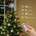 thumbnail image 3 of Lewondr Christmas Star Tree Topper with Timer Function,11 inch Multilayer Hexagonal Tree Toppers with 8 Light Modes for Home Holiday Xmas, USB Remote Controlled,Silver, 3 of 9