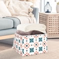 thumbnail image 3 of Yayeee Collapsible Cube Storage Bin with Lid Fabric Closet Decorative Basket with Handles, Flowers Geometric Pattern, 3 of 7
