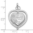 thumbnail image 2 of Rhodium Plated Floral Special Mom Reversible Moveable Love Heart Locket 23.8x20mm Wide Locket Necklace for Women, 2 of 2