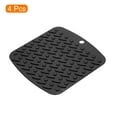 thumbnail image 3 of Unique Bargains 4pcs Kitchen Pot Pan Mat Placemat Table Trivet Insulation Silicone Dish Pad Heat Resistant Coasters-Black, 3 of 5