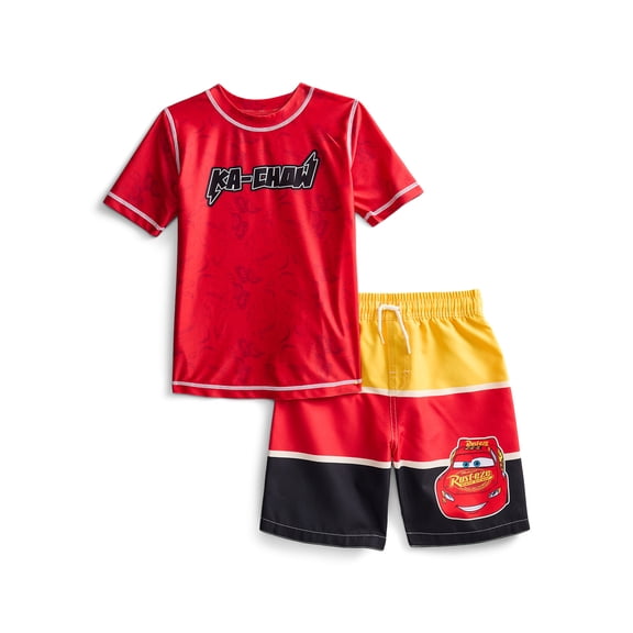 Character Toddler Boy Short-Sleeve Rash Guard and Swim Trunk Set, Sizes 12M-5T