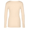 thumbnail image 3 of TINZ Womens Long Sleeve Neck Ribbed Knit Fitted Casual Tops Tee Slim Basic Shirts Athletic Tops for Women Loose Fit Women Compression Shirts Long Sleeve Compression Long Sleeve Women, 3 of 4