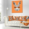 thumbnail image 3 of Designart Funny Rabbit with Sunglasses - Animal Throw Pillow - 16x16, 3 of 5