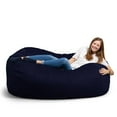 thumbnail image 3 of Big Joe Fuf 7Ft Giant Foam Bean Bag Chair, Oversized Couch with Removable Cover for Kids, Teens, Adults, Midnight Plush, Soft Polyester, 7 Foot, 3 of 10