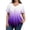 Dark Purple, variant on Women's Plus Size Loose Fit V Neck Blouse Short Sleeve Polyester Spandex Casual Top Pink 2XL