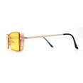 thumbnail image 3 of SA106 Mens Rimless Luxury Square Rectangle Ornate Metal Rim Sunglasses Gold Yellow, 3 of 4