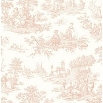NextWall Chateau Toile Vintage Prepasted Wallpaper (Blush)
