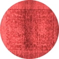 thumbnail image 1 of Ahgly Company Machine Washable Indoor Round Abstract Red Modern Area Rugs, 5' Round, 1 of 4