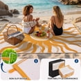 thumbnail image 6 of Soonbuy Sun Pattern Outdoor Rug, 8x10FT Waterproof Reversible Plastic Straw Outdoor Patio Rug, Quick Dry Easy Clean Outdoor Area Rug Carpet for Camping, Picnic, Balcony, Porch, RV, 6 of 9