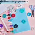 thumbnail image 4 of 60Pcs 35mm Book Binding Discs 10 Colors Plastic Round Transparent Binder Discs Mushroom Hole Discbound Expansion Discs Buckle Hoop Flexible Loose Leaf Binder Rings for Notebook Planner DIY, 4 of 8
