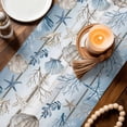 thumbnail image 3 of Blue Coastal Table Runner 90 Inches, Beach Ocean Nautical Seashells Starfish Coral Bed Runner Dresser Scarves Tabletop for Indoor Outdoor Parties/Ceremony/Banquet, 13" x 90", 3 of 9