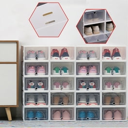 Drop Front Shoe Box Clear Plastic Shoe Boxes Stackable Floding DIY Shoe Drawers Storage Use for Shoe Clothing Sundries 4 Colors Walmart