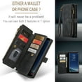 thumbnail image 6 of Wallet Case Compatible with Samsung Galaxy S8 Plus, Multifunctional Magnetic Closure Folio Case, [RFID Blocking] Durable PU Leather Flip Lanyard Strap Wristlet Zipper Card Holder Phone Case, Black, 6 of 10