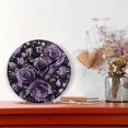 thumbnail image 2 of Yayeee 10" Wall Clock Battery Operated Quartz Round Silent Non-Ticking Home Decor, Purple Roses, 2 of 6