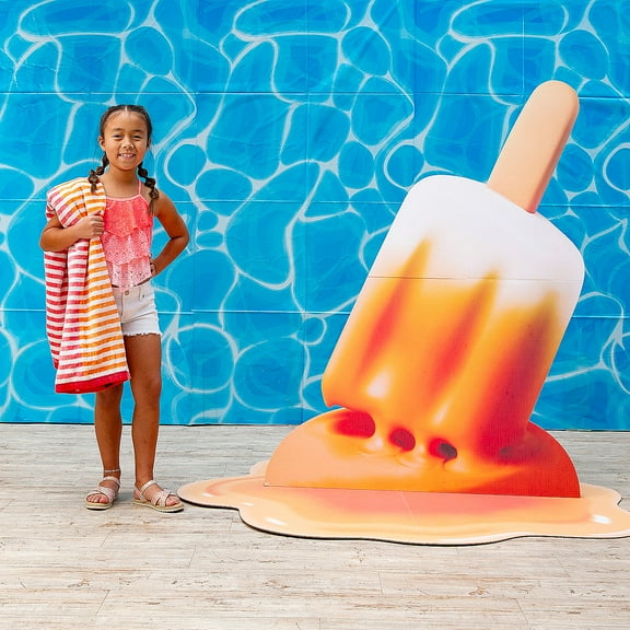 Fun Express Pool Party Ice Pop Multicolor Backdrop Party Decorating Kit – 5 Pieces