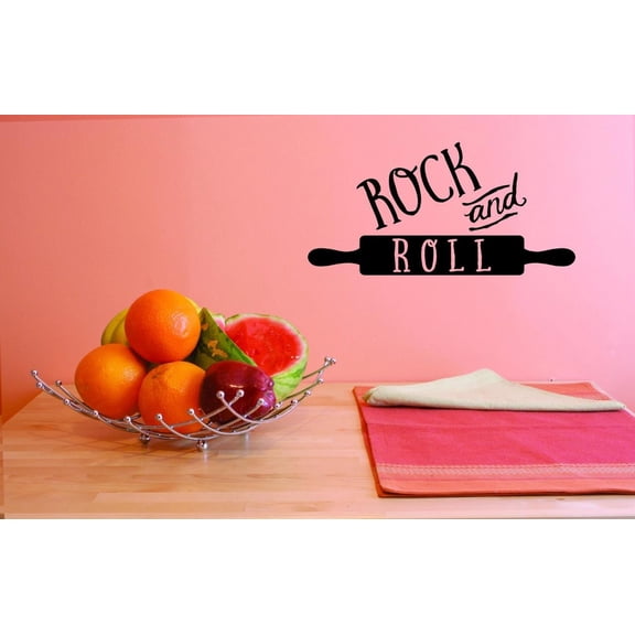 Custom Decals Rock And Roll Wall Art Size: 14 X 28 Inches Color: Black