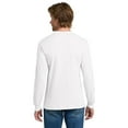 thumbnail image 3 of Gildan Heavy Cotton Men's Long Sleeve T-Shirt, Comfortable, Crewneck Classic Fit Tee, White, L, 3 of 5