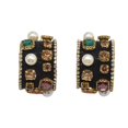 thumbnail image 1 of /Joyería Colorido Geométrico Vintage Cristal Perla Diamantes de imitación /para Negro jinwen Aretes, 1 of 8