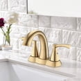 thumbnail image 2 of 4 inch Centerset Bathroom Faucet with Drain Assembly Brushed Gold, 2 of 4