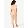 thumbnail image 2 of Joyspun Women's Notch Collar Top and Capris Sleep Set, 2-Piece, Sizes S to 3X, 2 of 4