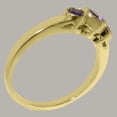 thumbnail image 4 of LBG British Made Classic Solid 10k Yellow Gold Natural Amethyst Womens Anniversary Ring - 33 size options - Size 5.25, 4 of 6