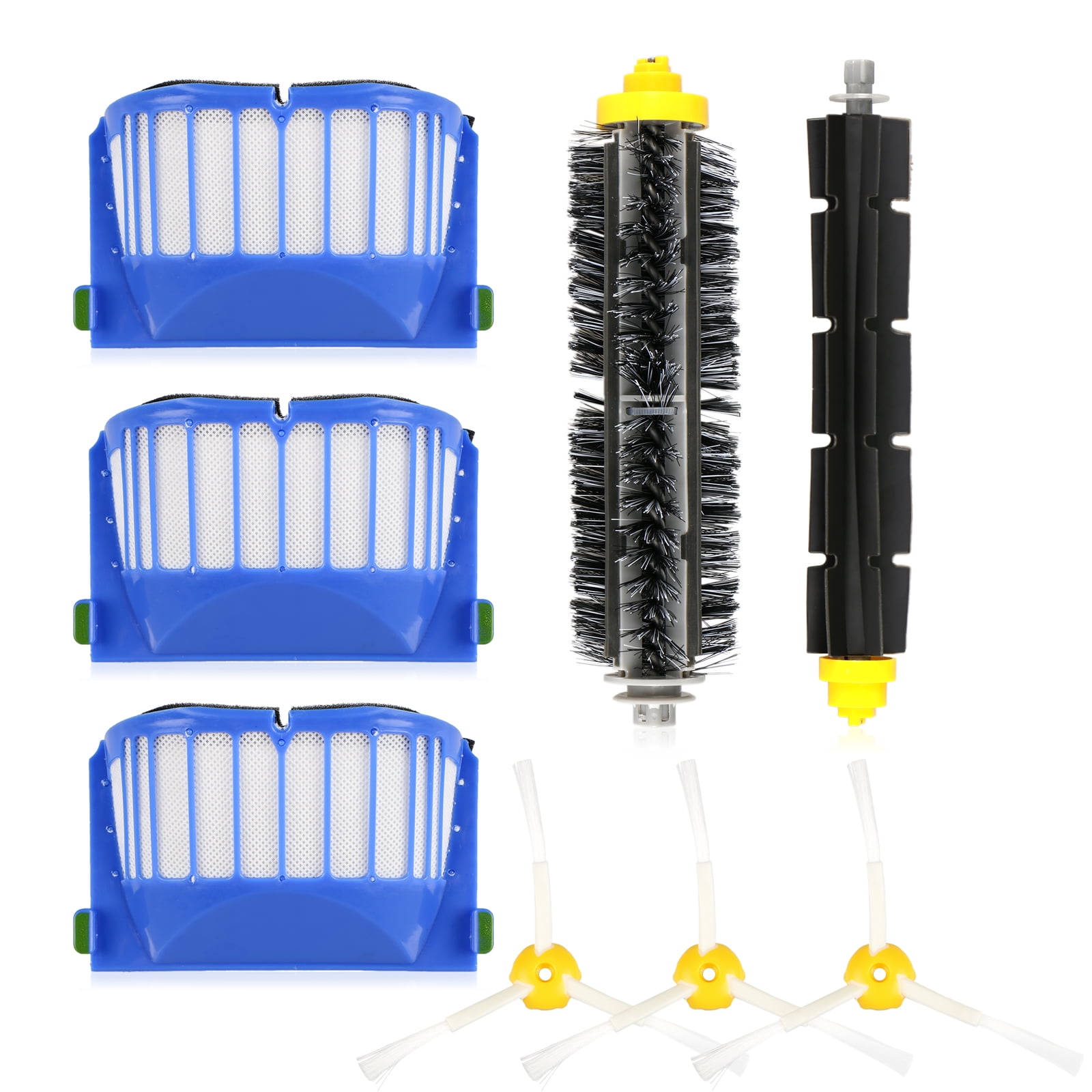 EEEkit Replacement Brush Filter Kit 3-Armed Compatible with iRobots Roomba Aerovac 528 529 600 Series