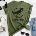 thumbnail image 2 of Nanasaurus T-shirt, Unisex Women's Shirt, Nana T-shirt, Family Dinosaur Shirt, Heather Military Green, 3X-Large, 2 of 6