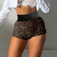 thumbnail image 4 of MOJOGO High Waist Hotpants for Women Sparkly Sequin Mini Shorts Trendy Summer Outfits for Club Party Black XL, 4 of 9