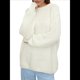 thumbnail image 1 of Suéter de Cuello Redondo para Mujer, Larga, Farol, Tejido , Holgado e Informal Crema S, 1 of 10