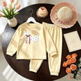 thumbnail image 4 of ZXLBBD Girls' 2 Piece Pajamas Set Long Sleeve Crew Neck Top Polka Dot Animal Print Elastic Jogger Pants Kids Soft Loungewear Clothes Sets,Yellow,Size 4 Y-5 Y, 4 of 4