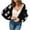 Black, variant on cfhntfmh Cardigan Sweaters for Women Fuzzy Open Front Cropped Knit Sweater Fashion Long Sleeve Printed Plush Outwear