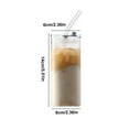 thumbnail image 2 of 12oz/350ML Square Heat Resistant Glass Cup with Lid & Straw - Transparent Coffee, Milk Tea, Juice Cup - Durable Drinkware for Home, Bar, On-the-Go Use - Great Gift Idea, 2 of 8