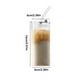 thumbnail image 2 of Vaso de cristal con pajita de calor 400ML Vaso de bebida fría Vaso de zumo con tapa Vaso de leche Textura de cristal Adecuado para uso de bebidas Taza de café, 2 of 7