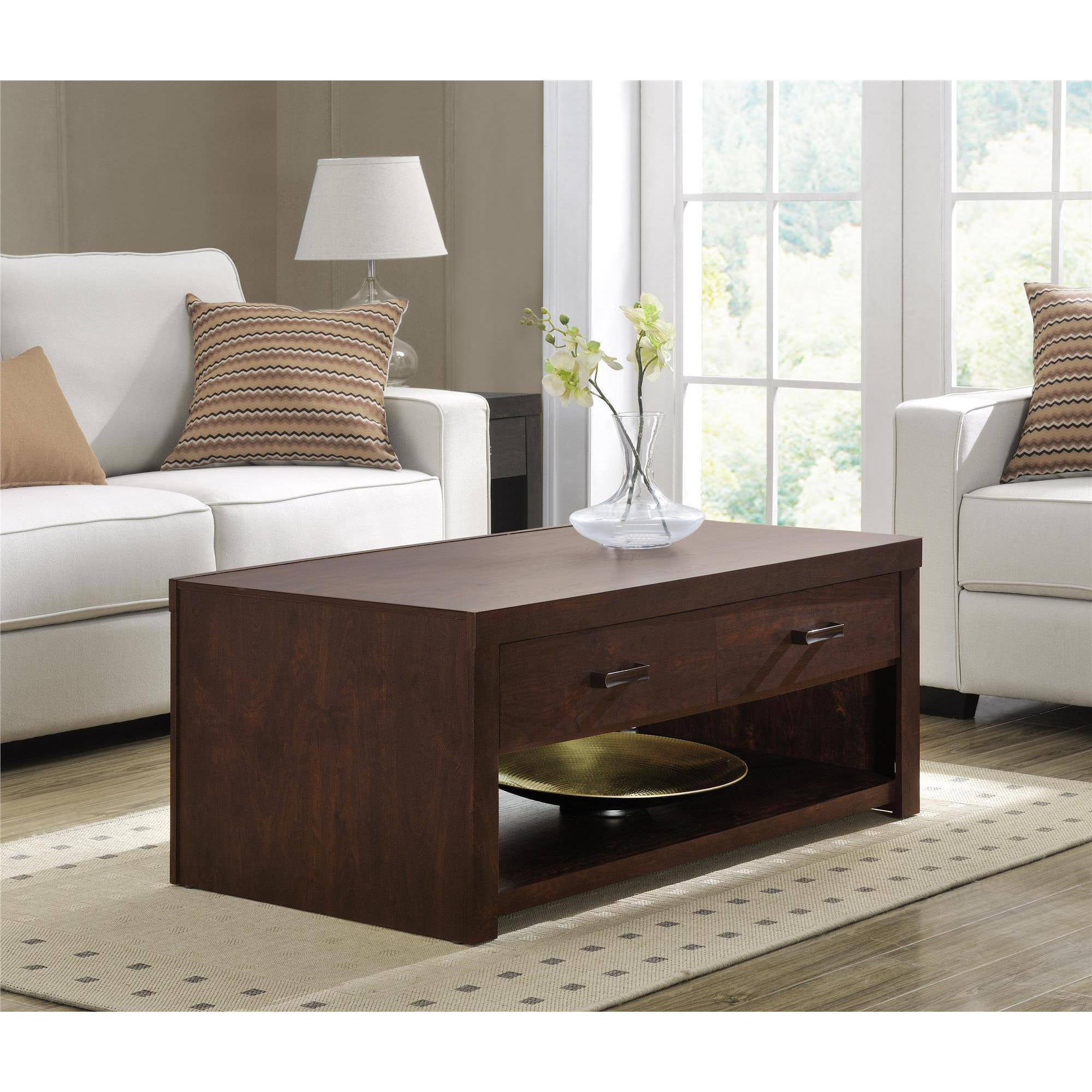 altra westbrook coffee table, dark walnut - walmart altra westbrook coffee table, dark walnut - walmart