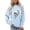Light Blue, variant on Women Halloween Sweatshirt Long Sleeve Skeleton Graphic Cozy Pullover Tops Soft Knit Relaxed Fit Casual Wear Sweater Fall Fashion Clothes Grey S-2Xl