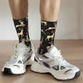 thumbnail image 5 of Goofa Christmas Gold Deers Printed Men's Crew Socks, Soft Durable Breathable Moisture-Wicking with Odor Control Cotton socks, 5 of 9