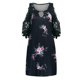 thumbnail image 4 of Vestido HUOGUO para mujer, casual, de encaje, cuello en O, estampado retro, 4 of 5