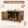 thumbnail image 5 of Demi Bonn 31" Cat Litter Box Enclosure with Double Barn Doors and Removable Divider, Flip Top Hidden Cat House Washroom Furniture, Brown, 5 of 8