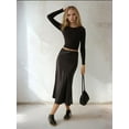 thumbnail image 2 of High Waist Satin Midi Skirt, 2 of 6