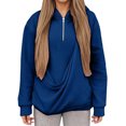 thumbnail image 3 of Kangaroo Pouch Hoodie For Women Oversized Dog Pouch Sweatshirts Dark Blue L, 3 of 5