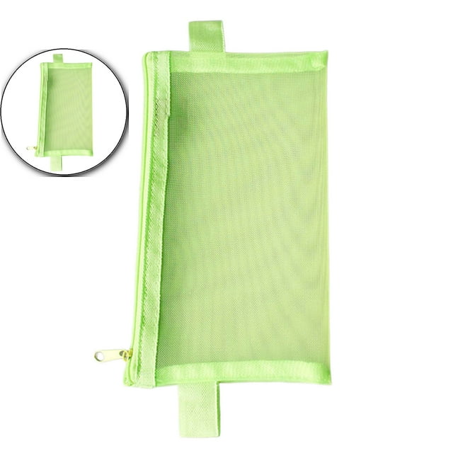 Dvruxg Zipper Files Bag Breathable Transparent Mesh Documents Pocket Pouch Storage for Office Supplies(Green)
