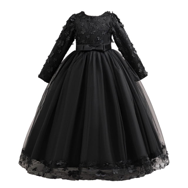 RXMEKW Robe à Manches Longues, Robe Décontractée à Col Rond Uni pour Filles pour le Printemps et l'Été, avec Manches Volantes