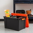USHARE USA 19 Gallon Lockable Storage Totes with Lids, 2 Pack Orange