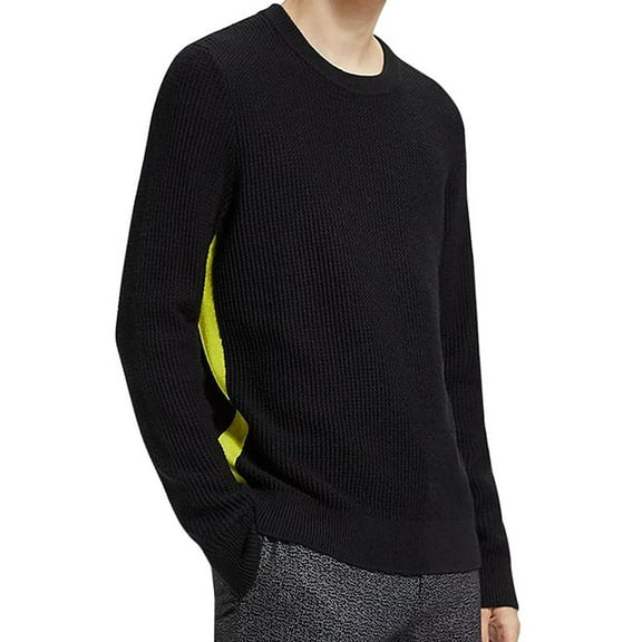 Theory Mens Textured Pullover Sweater, Black, Large