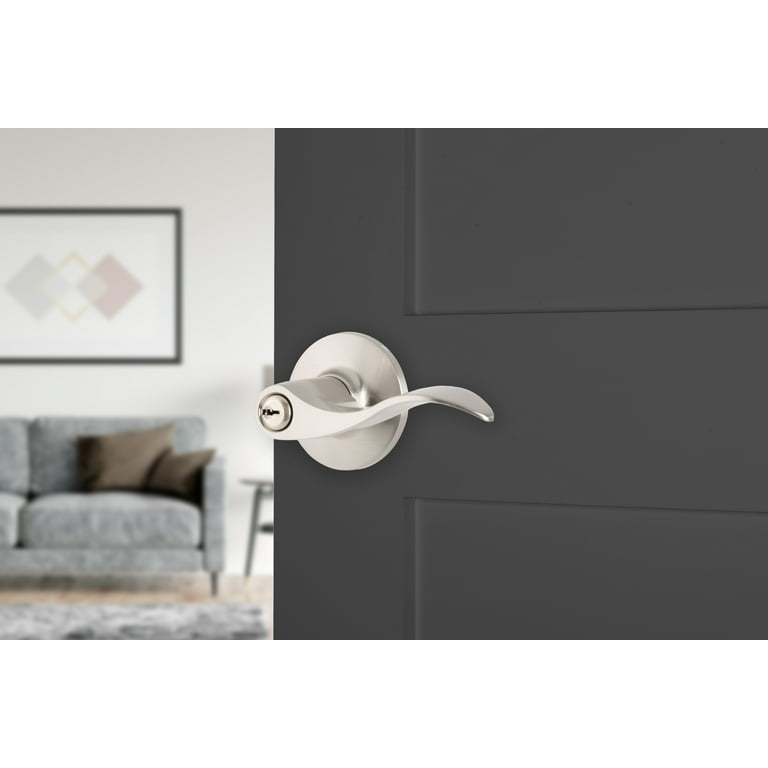 Brinks Keyed Entry Modern Wave Style Lever Doorknob with Pro