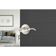 Brinks Keyed Entry Modern Wave Style Lever Doorknob with Pro-Guard, Satin Nickel Finish